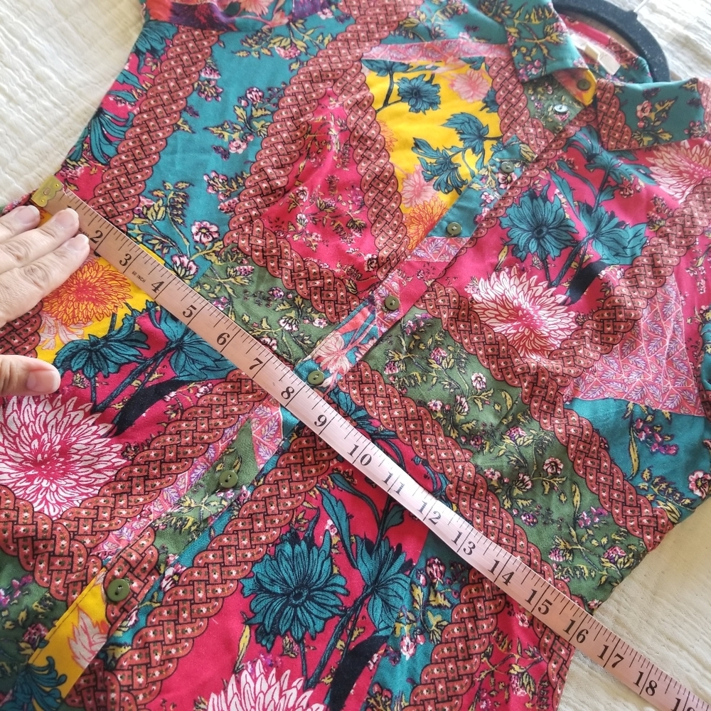 Oddy | Floral Patchwork Button Front Maxi Dress - Picture 7 of 10